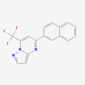 molecular formula C17H10F3N3 B456420 5-(2-Naphthyl)-7-(trifluoromethyl)pyrazolo[1,5-a]pyrimidine 