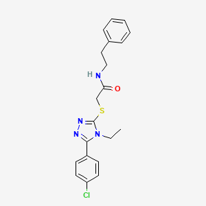 2-{[5-(4-chlorophenyl)-4-ethyl-4H-1,2,4-triazol-3-yl]sulfanyl}-N-(2-phenylethyl)acetamide