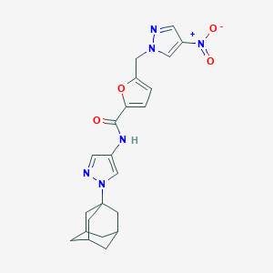 molecular formula C22H24N6O4 B456424 N-[1-(1-adamantyl)-1H-pyrazol-4-yl]-5-({4-nitro-1H-pyrazol-1-yl}methyl)-2-furamide 