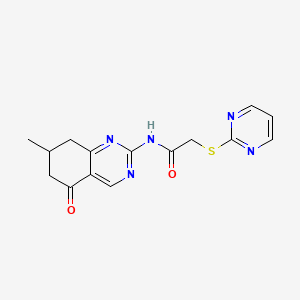 N~1~-(7-methyl-5-oxo-5,6,7,8-tetrahydro-2-quinazolinyl)-2-(2-pyrimidinylsulfanyl)acetamide