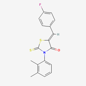 molecular formula C18H14FNOS2 B4564288 (5Z)-3-(2,3-dimethylphenyl)-5-(4-fluorobenzylidene)-2-thioxo-1,3-thiazolidin-4-one 