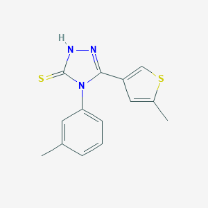molecular formula C14H13N3S2 B456430 4-(3-methylphenyl)-5-(5-methyl-3-thienyl)-4H-1,2,4-triazol-3-yl hydrosulfide 