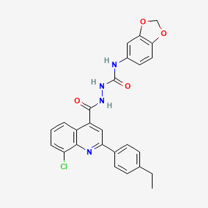 N-1,3-benzodioxol-5-yl-2-{[8-chloro-2-(4-ethylphenyl)-4-quinolinyl]carbonyl}hydrazinecarboxamide