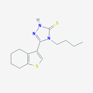 molecular formula C14H19N3S2 B456432 4-butyl-5-(4,5,6,7-tetrahydro-1-benzothien-3-yl)-4H-1,2,4-triazol-3-yl hydrosulfide 