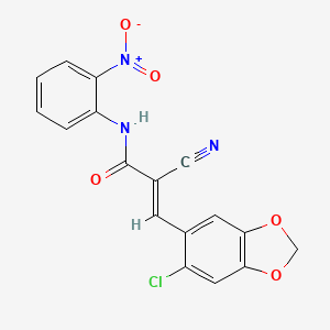 3-(6-chloro-1,3-benzodioxol-5-yl)-2-cyano-N-(2-nitrophenyl)acrylamide