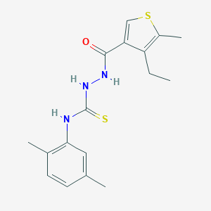 molecular formula C17H21N3OS2 B456434 N-(2,5-dimethylphenyl)-2-[(4-ethyl-5-methyl-3-thienyl)carbonyl]hydrazinecarbothioamide 