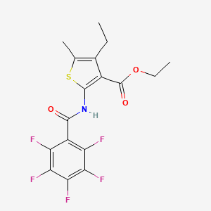 molecular formula C17H14F5NO3S B4564349 ethyl 4-ethyl-5-methyl-2-[(pentafluorobenzoyl)amino]-3-thiophenecarboxylate 