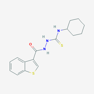 molecular formula C16H19N3OS2 B456435 2-(1-benzothien-3-ylcarbonyl)-N-cyclohexylhydrazinecarbothioamide 