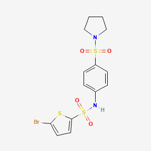 5-bromo-N-[4-(pyrrolidin-1-ylsulfonyl)phenyl]thiophene-2-sulfonamide