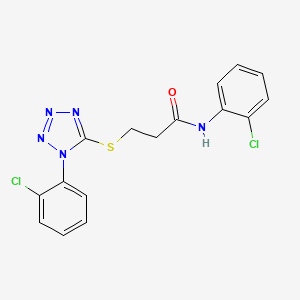 molecular formula C16H13Cl2N5OS B4564436 N-(2-chlorophenyl)-3-{[1-(2-chlorophenyl)-1H-tetrazol-5-yl]thio}propanamide 