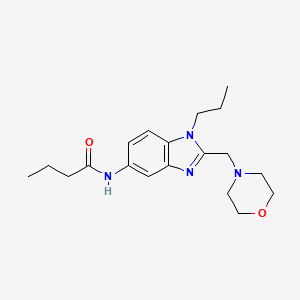 molecular formula C19H28N4O2 B4564496 N-{2-[(Morpholin-4-YL)methyl]-1-propyl-1H-1,3-benzodiazol-5-YL}butanamide 