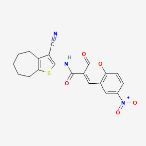 N-(3-cyano-5,6,7,8-tetrahydro-4H-cyclohepta[b]thien-2-yl)-6-nitro-2-oxo-2H-chromene-3-carboxamide