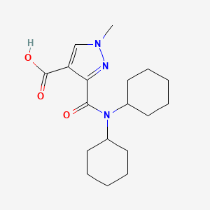 molecular formula C18H27N3O3 B4564507 3-[(dicyclohexylamino)carbonyl]-1-methyl-1H-pyrazole-4-carboxylic acid 