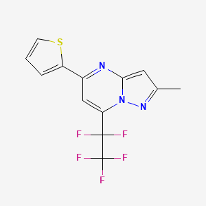 molecular formula C13H8F5N3S B4564509 2-Methyl-7-(1,1,2,2,2-pentafluoroethyl)-5-(2-thienyl)pyrazolo[1,5-A]pyrimidine 