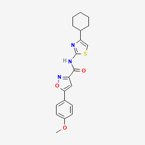 molecular formula C20H21N3O3S B4564510 N-(4-cyclohexyl-1,3-thiazol-2-yl)-5-(4-methoxyphenyl)-1,2-oxazole-3-carboxamide 