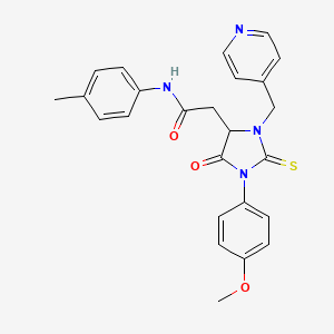 2-[1-(4-METHOXYPHENYL)-5-OXO-3-(4-PYRIDYLMETHYL)-2-THIOXO-4-IMIDAZOLIDINYL]-N~1~-(4-METHYLPHENYL)ACETAMIDE