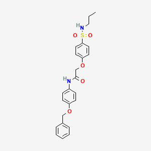 molecular formula C24H26N2O5S B4564601 N-[4-(benzyloxy)phenyl]-2-{4-[(propylamino)sulfonyl]phenoxy}acetamide 