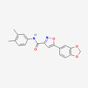 molecular formula C19H16N2O4 B4564655 5-(1,3-benzodioxol-5-yl)-N-(3,4-dimethylphenyl)-3-isoxazolecarboxamide 