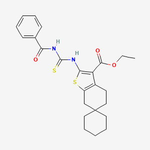 ETHYL 2-{[(PHENYLFORMAMIDO)METHANETHIOYL]AMINO}-5,7-DIHYDRO-4H-SPIRO[1-BENZOTHIOPHENE-6,1'-CYCLOHEXANE]-3-CARBOXYLATE