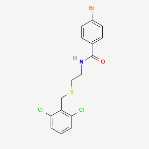 4-bromo-N-[2-[(2,6-dichlorophenyl)methylsulfanyl]ethyl]benzamide