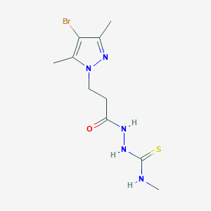 molecular formula C10H16BrN5OS B456473 2-[3-(4-bromo-3,5-dimethyl-1H-pyrazol-1-yl)propanoyl]-N-methylhydrazinecarbothioamide 