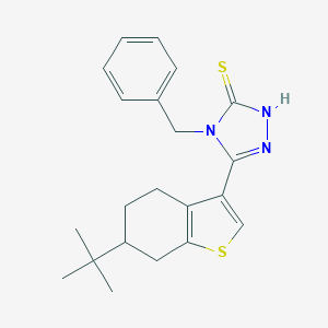 molecular formula C21H25N3S2 B456474 4-benzyl-5-(6-tert-butyl-4,5,6,7-tetrahydro-1-benzothien-3-yl)-4H-1,2,4-triazole-3-thiol 