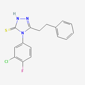 4-(3-chloro-4-fluorophenyl)-5-(2-phenylethyl)-4H-1,2,4-triazole-3-thiol