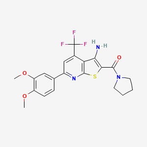 [3-Amino-6-(3,4-dimethoxyphenyl)-4-(trifluoromethyl)thieno[2,3-b]pyridin-2-yl]-pyrrolidin-1-ylmethanone