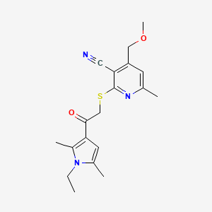 2-{[2-(1-ethyl-2,5-dimethyl-1H-pyrrol-3-yl)-2-oxoethyl]thio}-4-(methoxymethyl)-6-methylnicotinonitrile