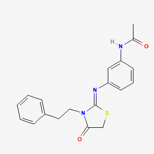 N~1~-{3-[(4-OXO-3-PHENETHYL-1,3-THIAZOLAN-2-YLIDEN)AMINO]PHENYL}ACETAMIDE