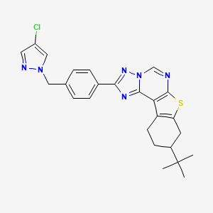 9-(TERT-BUTYL)-2-{4-[(4-CHLORO-1H-PYRAZOL-1-YL)METHYL]PHENYL}-8,9,10,11-TETRAHYDRO[1]BENZOTHIENO[3,2-E][1,2,4]TRIAZOLO[1,5-C]PYRIMIDINE