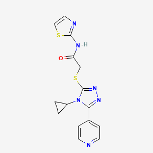 2-{[4-cyclopropyl-5-(4-pyridinyl)-4H-1,2,4-triazol-3-yl]thio}-N-1,3-thiazol-2-ylacetamide