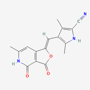 3,5-DIMETHYL-4-{[(1Z)-6-METHYL-3,4-DIOXO-1H,3H,4H,5H-FURO[3,4-C]PYRIDIN-1-YLIDENE]METHYL}-1H-PYRROLE-2-CARBONITRILE