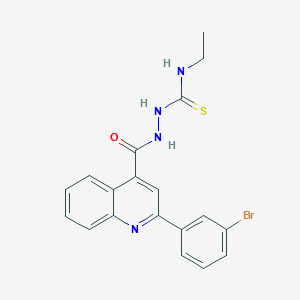 molecular formula C19H17BrN4OS B456486 2-{[2-(3-bromophenyl)-4-quinolinyl]carbonyl}-N-ethylhydrazinecarbothioamide 