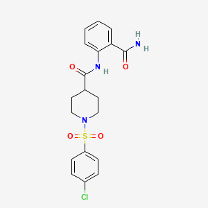 N-[2-(aminocarbonyl)phenyl]-1-[(4-chlorophenyl)sulfonyl]-4-piperidinecarboxamide