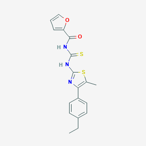 molecular formula C18H17N3O2S2 B456487 N-{[4-(4-ethylphenyl)-5-methyl-1,3-thiazol-2-yl]carbamothioyl}furan-2-carboxamide 