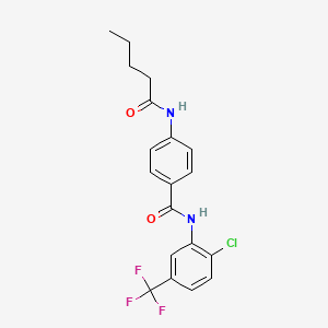 N-[2-chloro-5-(trifluoromethyl)phenyl]-4-(pentanoylamino)benzamide