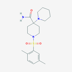 molecular formula C19H29N3O3S B4564898 1-[(2,5-Dimethylphenyl)sulfonyl]-4-piperidylpiperidine-4-carboxamide 