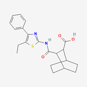 3-[(5-Ethyl-4-phenyl-1,3-thiazol-2-yl)carbamoyl]bicyclo[2.2.2]octane-2-carboxylic acid