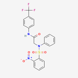 molecular formula C21H16F3N3O5S B4564942 N~2~-[(2-nitrophenyl)sulfonyl]-N~2~-phenyl-N~1~-[4-(trifluoromethyl)phenyl]glycinamide 