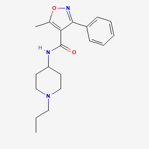 5-methyl-3-phenyl-N-(1-propylpiperidin-4-yl)-1,2-oxazole-4-carboxamide