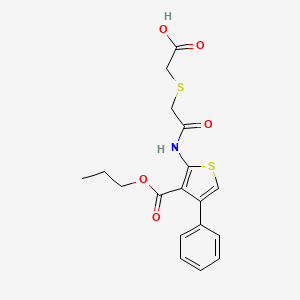 [(2-oxo-2-{[4-phenyl-3-(propoxycarbonyl)-2-thienyl]amino}ethyl)thio]acetic acid