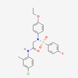 molecular formula C23H22ClFN2O4S B4564974 N~1~-(4-chloro-2-methylphenyl)-N~2~-(4-ethoxyphenyl)-N~2~-[(4-fluorophenyl)sulfonyl]glycinamide 