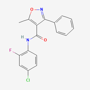 N-(4-chloro-2-fluorophenyl)-5-methyl-3-phenyl-1,2-oxazole-4-carboxamide