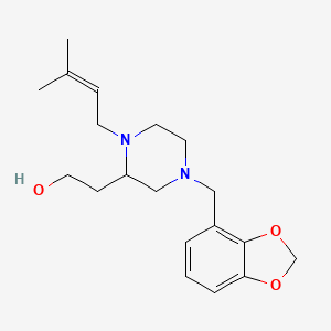 molecular formula C19H28N2O3 B4564992 2-[4-(1,3-benzodioxol-4-ylmethyl)-1-(3-methyl-2-buten-1-yl)-2-piperazinyl]ethanol 