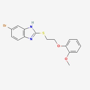 molecular formula C16H15BrN2O2S B4565004 6-BROMO-2-{[2-(2-METHOXYPHENOXY)ETHYL]SULFANYL}-1H-1,3-BENZODIAZOLE 