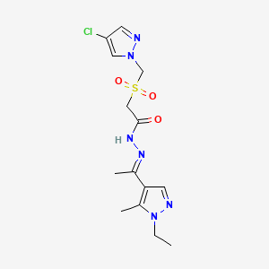 2-{[(4-CHLORO-1H-PYRAZOL-1-YL)METHYL]SULFONYL}-N'~1~-[(E)-1-(1-ETHYL-5-METHYL-1H-PYRAZOL-4-YL)ETHYLIDENE]ACETOHYDRAZIDE