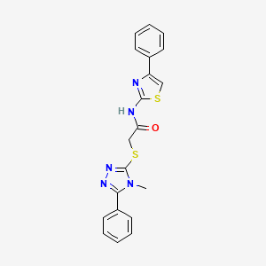 2-[(4-methyl-5-phenyl-1,2,4-triazol-3-yl)sulfanyl]-N-(4-phenyl-1,3-thiazol-2-yl)acetamide