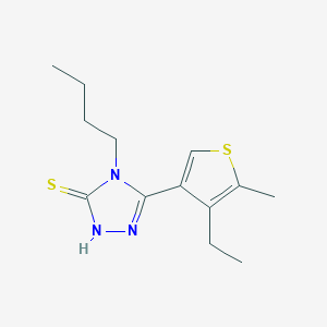 molecular formula C13H19N3S2 B456506 4-butyl-5-(4-ethyl-5-methyl-3-thienyl)-4H-1,2,4-triazole-3-thiol 
