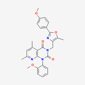 1-(2-METHOXYPHENYL)-3-{[2-(4-METHOXYPHENYL)-5-METHYL-1,3-OXAZOL-4-YL]METHYL}-5,7-DIMETHYL-1H,2H,3H,4H-PYRIDO[2,3-D]PYRIMIDINE-2,4-DIONE